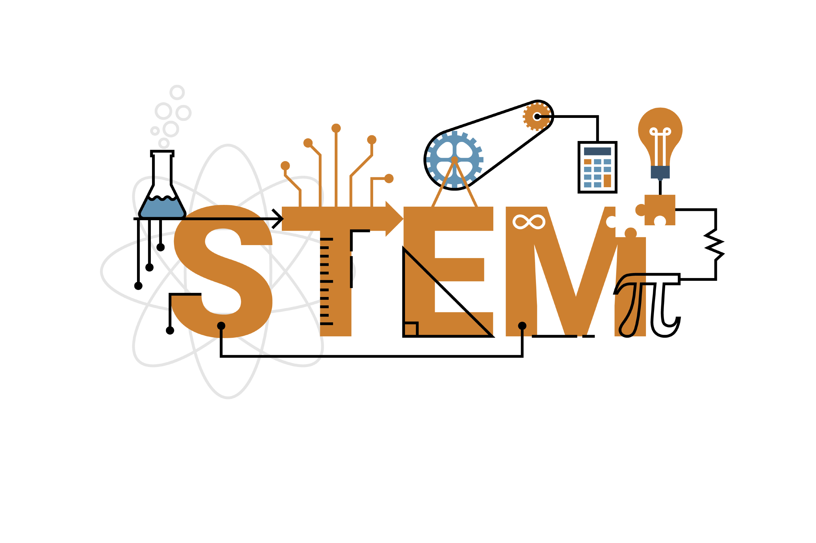 Illustration of STEM education word typography: strengthening the STEM ‘artery’ will require a range of approaches