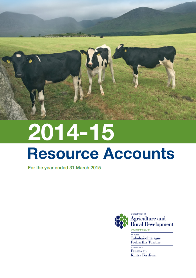Front cover of the DARD resource accounts for 2014/15