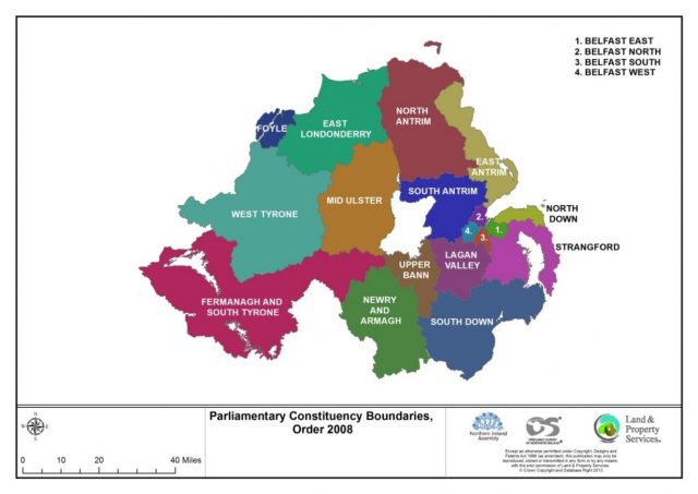 Map 1: Current parliamentary constituency boundaries