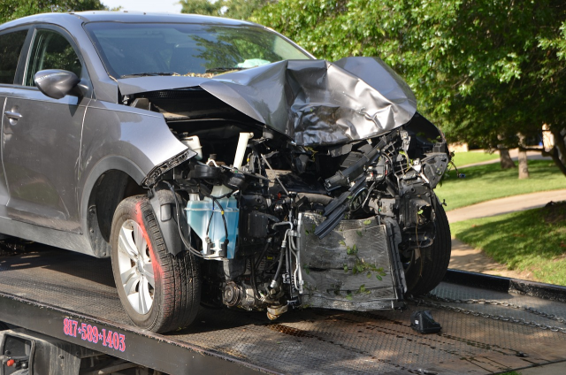 A car involved in a road traffic collision being towed (Image: Pixabay)