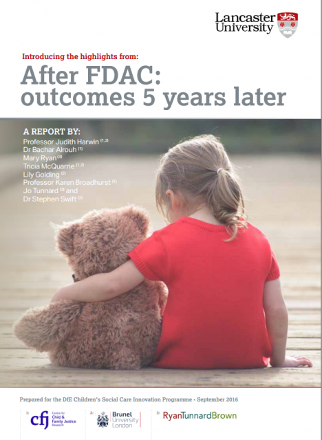 After FDAC: A recent report on the outcomes of family drug and alcohol courts in England