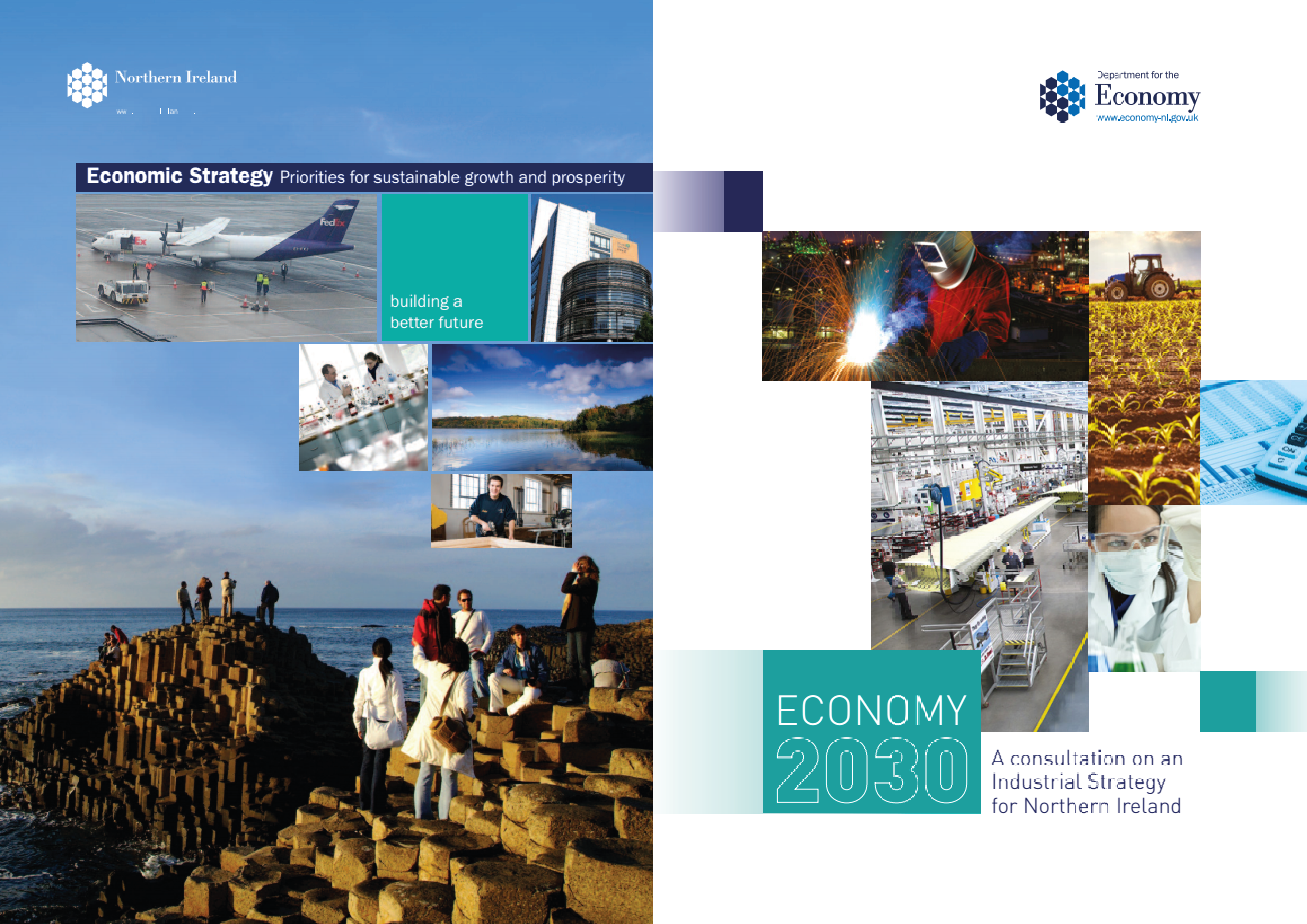 Cover pages of the 2012 Economic Strategy and 2017 draft Industrial Strategy