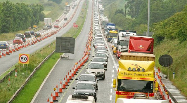 An image of a motorway queue near Lisburn