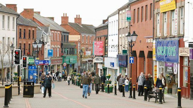 A photograph showing Market Square in Lisburn (credit: Albert Bridge)