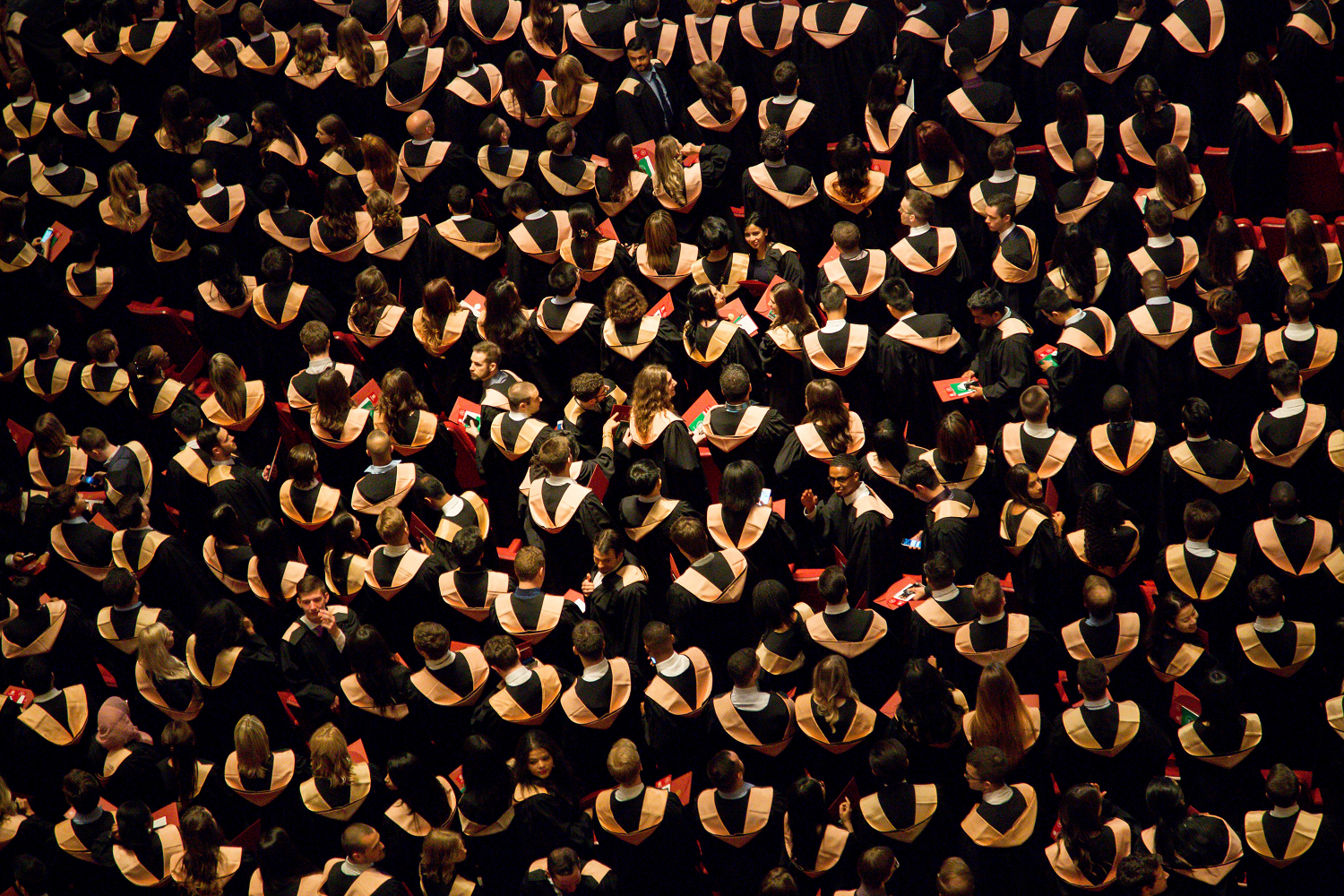 A photograph showing students at a graduation