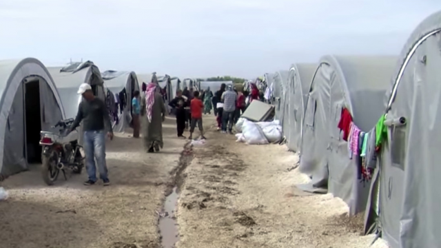 An image showing shelters within a refugee camp in Turkey