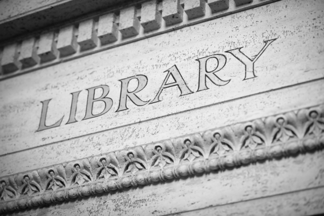 A sign at the entrance to the Northern Ireland Assembly Library