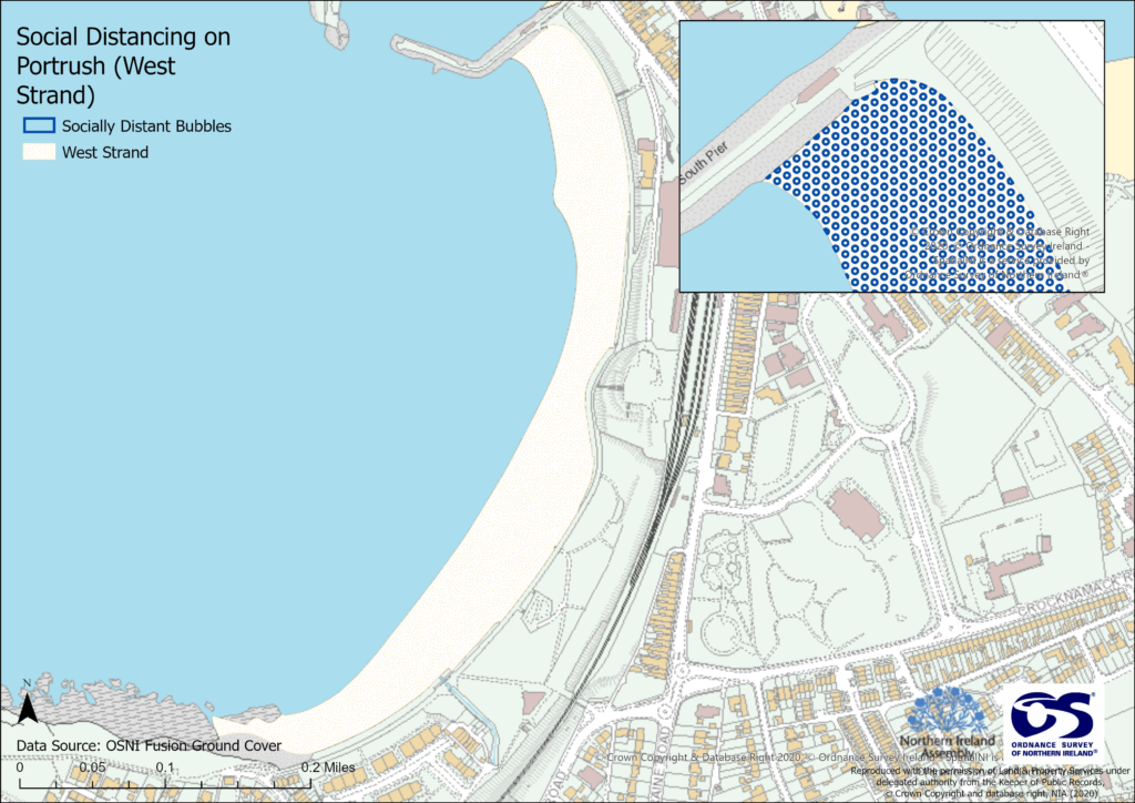 A map showing an analysis of West Strand in Portrush