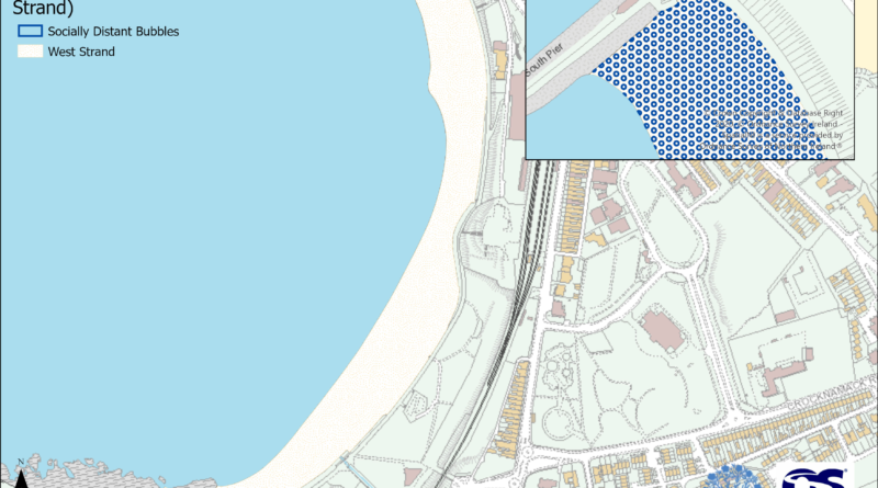 A map showing an analysis of West Strand in Portrush