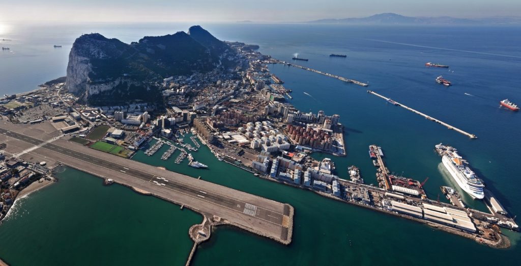 Image showing Aerial View of the Port of Gibraltar