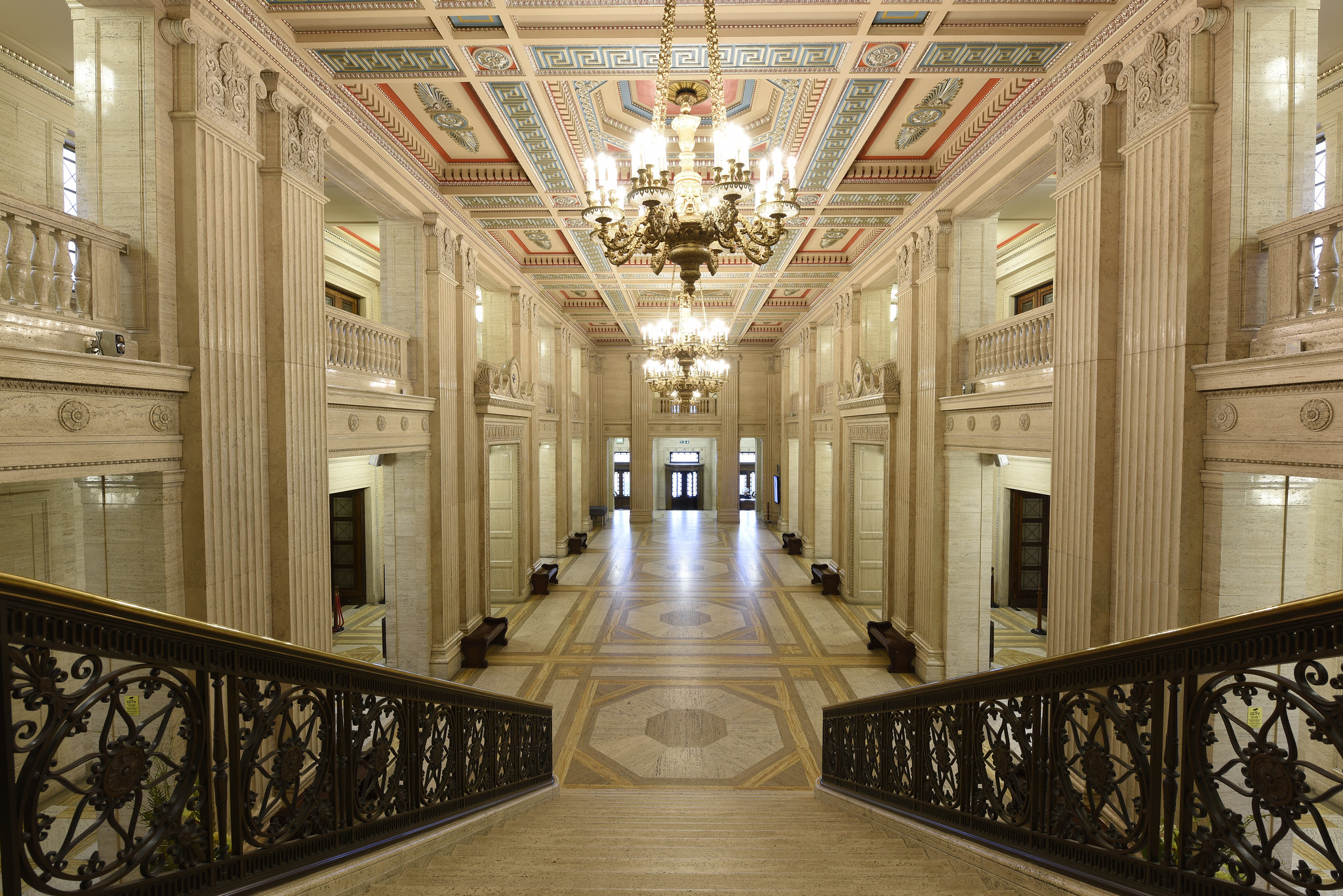 An image showing the Great Hall in Parliament Buildings, Belfast