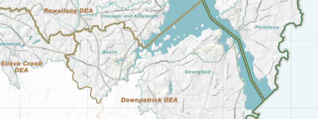 A portion of a map showing Strangford constituency